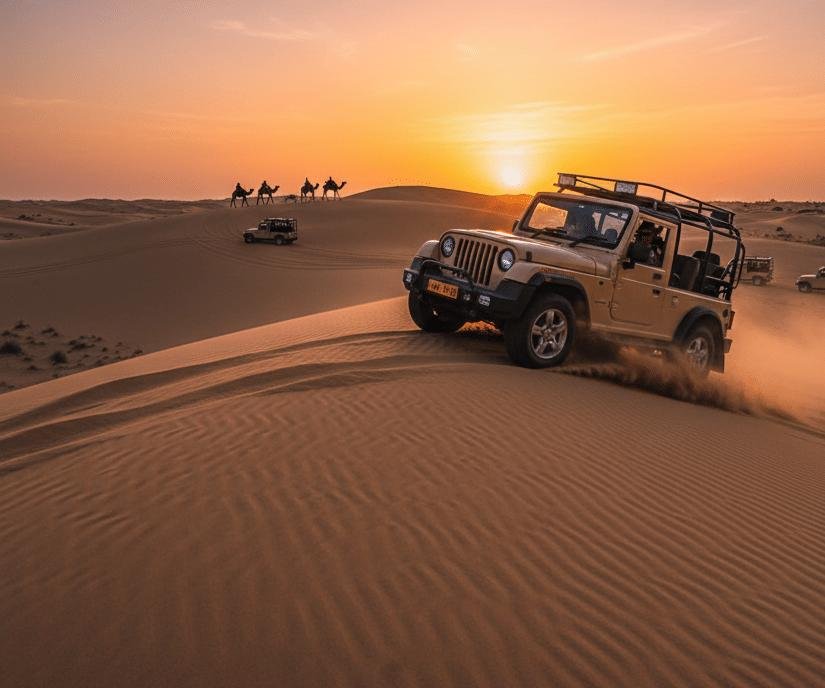 Jeep safari in desert